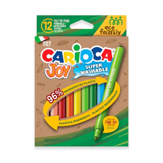 CARIOCA® Eco Family Joy 2.8mm Fine Tip Washable Felt Tip Pen Set